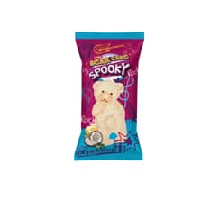 Pastelito en forma de oso Spooky con cobertura de chocolate blanco y rayadura de coco Ani (40 g / 1.41 oz)