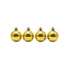 Set 4 bolas de Navidad color doradas con brillo de 5 cm Casa y Menaje