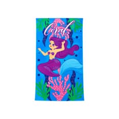 Toalla azul de sirena 70 cm x 140 cm Colibrí