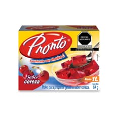 Polvo para preparar gelatina sabor cereza fortificada con vitamina C Pronto (84 g / 2.9 oz)