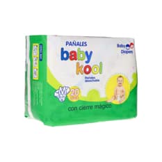 Pañales desechables para bebé talla M baby kool (20 U)