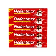 Cepillo y pasta dental con flúor Flodentmax (5 x 100 g / 3.5 oz)