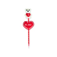 Bolígrafo decorado con oso y corazón Tiara