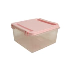 Fiambrera cuadrada de plastico color rosada 2 L Casa y Menaje