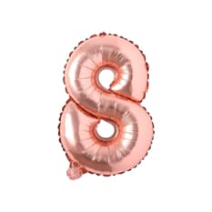 Globo rosa oro 16" número 8 Balloon