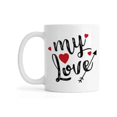 Jarra de cerámica blanca de 330 ml con diseño “My love” Échale