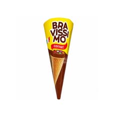 Cono relleno de crema de chocolate y avellana con grageas de colores Bravissimo (25 g / 0.88 oz)