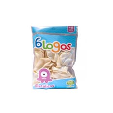 Paquete de globos color blanco matálico Blogos (25 U)