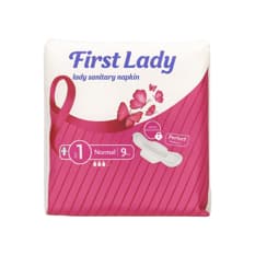 Toallas sanitarias con alas para flujo normal First Lady (9 U)