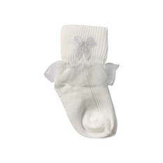 Par de calcetines con tul color blanco para bebé Baby Luna (Talla 0-1 mes)