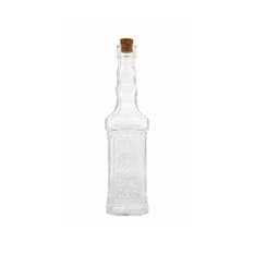 Botella cristal cuadrada natural tapón corcho 500 ml Casa y Menaje