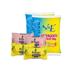 Combo básico de higiene y limpieza #2: Detergente en polvo multiuso con aroma floral Lavane + Jabón de belleza con fragancia a limón Prolight + Jabón de belleza con fragancia a rosas Prolight