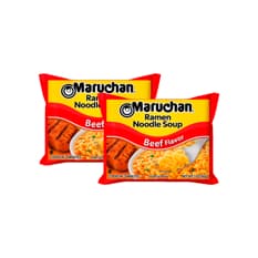 Sopa instantánea de fideos sabor carne de res Maruchan (2 x 85 g / 2.99 oz)