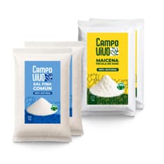 Combo de grano y sazón Campo Vivo #5: Sal fina común + Maicena
