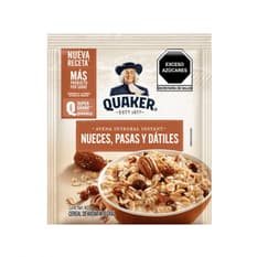 Cereal de avena integral sabor nueces, pasas y dátiles Quaker (40 g / 1.41 oz)