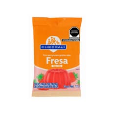 Polvo para preparar gelatina sabor fresa Chedraui (120 g / 4.23 oz)