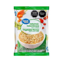 Tallarines instantáneos sabor a verduras Great Value (85 g / 3 oz)