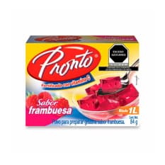 Polvo para preparar gelatina sabor frambuesa fortificada con vitamina C Pronto (84 g / 2.9 0z)