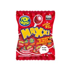 Chupa chupa sabor fresa con relleno de chicle Pop Mania Maxxi (672 g / 1.48 lb)