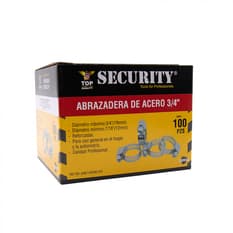 Caja de 100 abrazaderas de acero de 3/4" Security