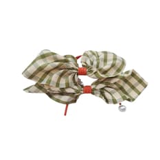 Lazos para el cabello verde olivo a cuadros Cora (2 U)