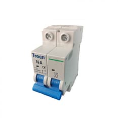 Interruptor termomagnético tipo europeo. Breaker de 16 A 2 polos Troen