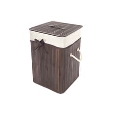 Ropero de bambú plegable cuadrado caoba con lazo de 28 cm x 42 cm Casa y Menaje