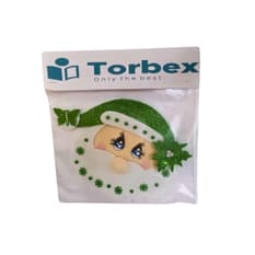 Adorno de foamy rostro ancho con gorro de Santa Claus y mariposa
