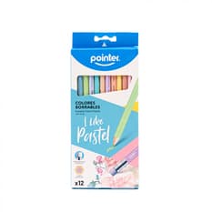 Juego de 12 lápices de colores pasteles borrables Pointer