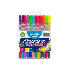 Juego de 12 marcadores doble color Pointer