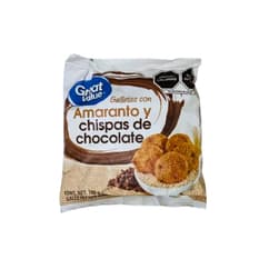 Galletas con amaranto y chispas de chocolate Great Value (100 g / 3.5 oz)
