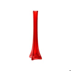 Florero de cristal cuadrado suavemente curveado color rojo de 30 cm Casa y Menaje