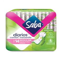Protectores diarios regulares aroma manzanilla Saba (14 U)