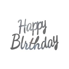 Cartel de Happy Birthday color plateado 7 pulgadas Party Flags