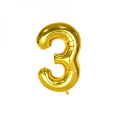 Globo dorado número 3 Balloon (16 pulgadas)