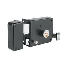 Cerradura de sobreponer izquierda color negro mate Hermex CS-756I