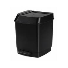 Papelera negra de plástico con pedal para baño 6.5 L Casa y Menaje