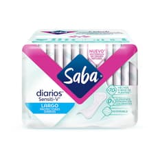 Protectores diarios largos Sensiti-V Saba (14 U)
