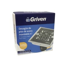 Desagüe cuadrado de acero inoxidable de 4" Griven