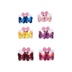 Juego de pinzas para el cabello de colores variados con diseño mariposa Gutza (12 U)