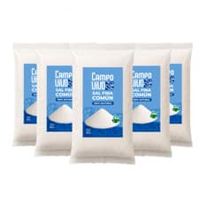 Sal fina común Campo Vivo (5 x 500 g / 1.1 lb)