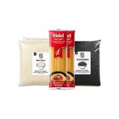 Combo mixto #6: Arroz criollo Cosecha Real + Espaguetis Ridel + Frijoles negros