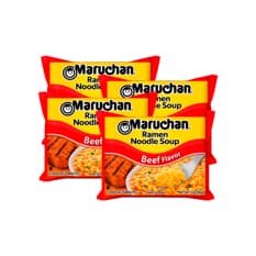 Sopa instantánea de fideos sabor carne de res Maruchan (4 x 85 g / 2.99 oz)