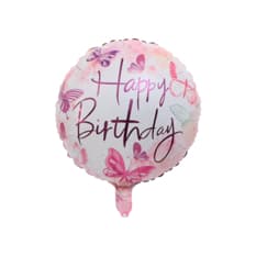 Globo con cartel de Happy birthday y diseño de mariposas Ballon (18 pulgadas)