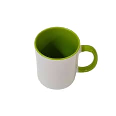 Taza de cerámica blanca y verde Torbex