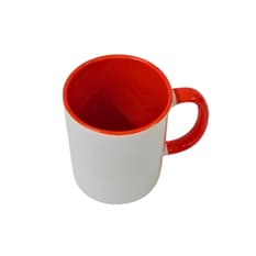 Taza de cerámica blanca y naranja Torbex