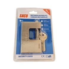Candado rectangular con tres llaves - 90 mm - Saco