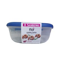 Conjunto de 3 contenedores cuadrados de plástico 712 / 5C Sanremo