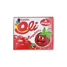 Gelatina sabor frambuesa Oli (85 g / 3 oz)