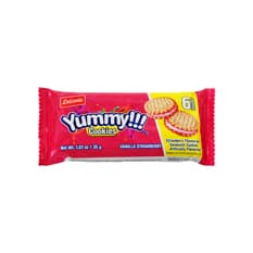 Galletas sándwich de vainilla rellenas de crema sabor a fresa Delizola (35 g / 1.23 oz)